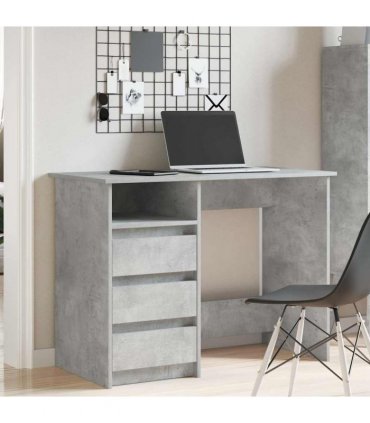 vidaXL Desk Concrete Grey 102x50x75 cm Engineered Wood