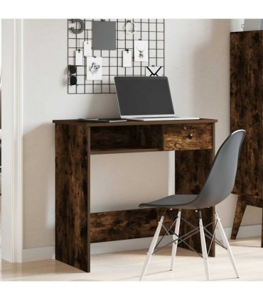 vidaXL Desk Smoked Oak 80x40x75 cm Engineered Wood — V0672059479
