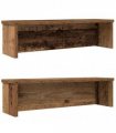 vidaXL Kitchen Racks Stackable 2 pcs Old Wood 60x15x16 cm — Size: 60 x 15 x 16 cm