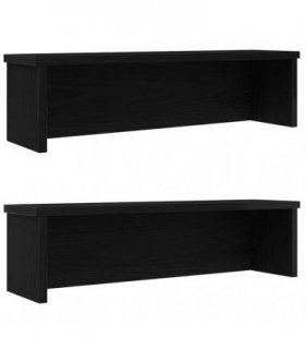 vidaXL Kitchen Racks Stackable 2 pcs Black 60x15x16 cm — Size: 60 x 15 x 16 cm