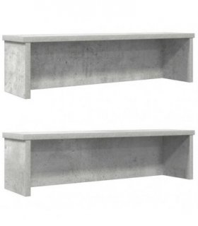 vidaXL Kitchen Racks Stackable 2 pcs Concrete Grey 60x15x16 cm — Size: 60 x 15 x 16 cm