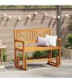 vidaXL Garden Glider Bench Natural 110 x 59 x 97 cm Solid Acacia Wood — Model: X-crossed backrest