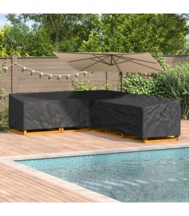 vidaXL Furniture Cover Black 355 x 275 x 80 cm 210D Oxford Fbric — Model: Right version