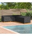vidaXL Furniture Cover Black 355 x 275 x 80 cm 210D Oxford Fbric — Model: Right version