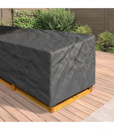vidaXL Furniture Cover Black 355 x 275 x 80 cm 210D Oxford Fbric — Model: Right version