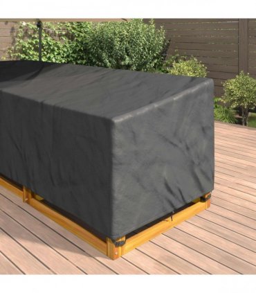 vidaXL Furniture Cover Black 355 x 275 x 80 cm 210D Oxford Fbric — Model: Left version