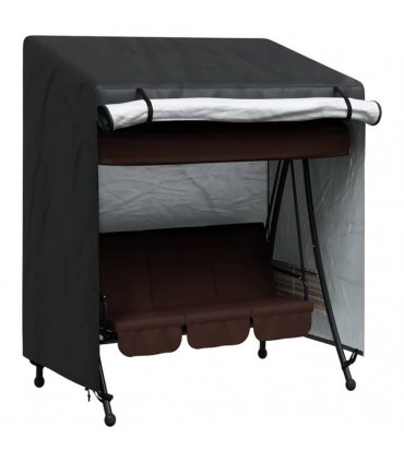 vidaXL Outdoor Swing Cover Black 135 x 100 x 165 cm 210D Oxford Fbric — Size: 135 x 100 x 140/165 cm