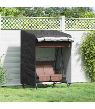 vidaXL Outdoor Swing Cover Black 120 x 90 x 155 cm 420D Oxford Fbric — Size: 120 x 90 x 140/155 cm