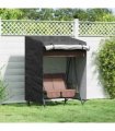 vidaXL Outdoor Swing Cover Black 120 x 90 x 155 cm 420D Oxford Fbric — Size: 120 x 90 x 140/155 cm