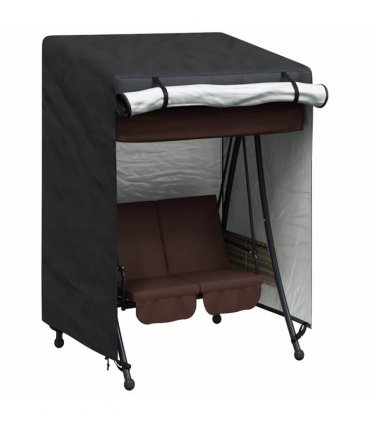 vidaXL Outdoor Swing Cover Black 120 x 90 x 155 cm 420D Oxford Fbric — Size: 120 x 90 x 140/155 cm