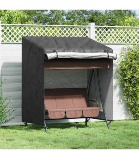 vidaXL Outdoor Swing Cover Black 155 x 95 x 165 cm 420D Oxford Fbric — Size: 155 x 95 x 140/165 cm