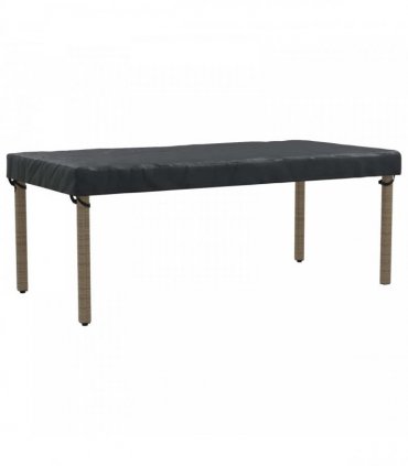 vidaXL Table Cover Plain Black 202 x 92 x 15 cm Fabric — V0672060043