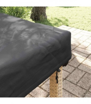 vidaXL Table Cover Plain Black 202 x 102 x 15 cm Fabric