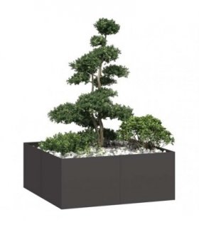 vidaXL Planter Black 100x100x40 cm Steel — Size: 100 x 100 x 40 cm