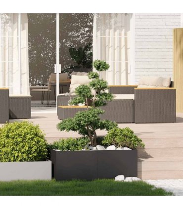 vidaXL Planter Black 100x100x40 cm Steel — Size: 100 x 100 x 40 cm