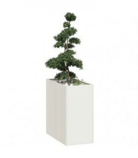 vidaXL Planter White 40x80x80 cm Steel — Size: 40 x 80 x 80 cm