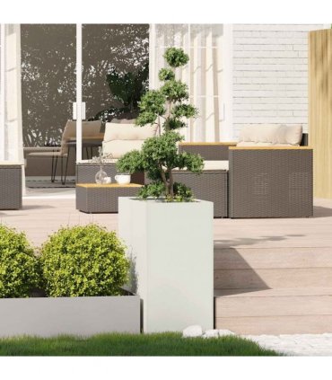 vidaXL Planter White 40x80x80 cm Steel — Size: 40 x 80 x 80 cm