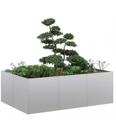 vidaXL Planter 120x80x40 cm Galvanised Steel — Size: 120 x 80 x 40 cm