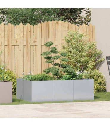 vidaXL Planter 120x80x40 cm Galvanised Steel — Size: 120 x 80 x 40 cm
