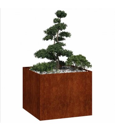 vidaXL Planter Rusty 100x100x80 cm Weathering Steel — Size: 100 x 100 x 80 cm