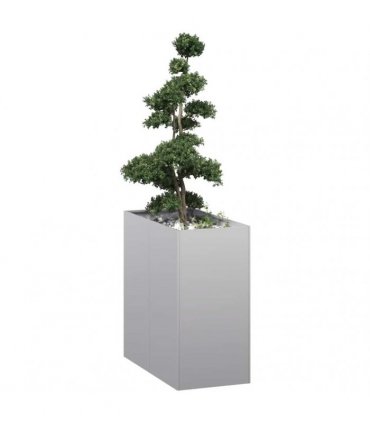 vidaXL Planter 40x80x80 cm Galvanised Steel — Size: 40 x 80 x 80 cm