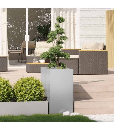 vidaXL Planter 40x80x80 cm Galvanised Steel — Size: 40 x 80 x 80 cm