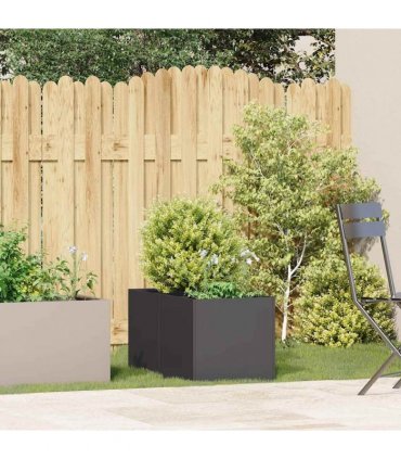 vidaXL Planter Black 40x80x40 cm Cold-rolled Steel — Size: 40 x 80 x 40 cm