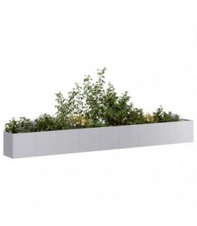 vidaXL Planter 360x40x40 cm Galvanised Steel — Size: 360 x 40 x 40 cm