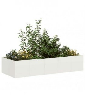 vidaXL Planter White 200x80x40 cm Steel — Size: 200 x 80 x 40 cm