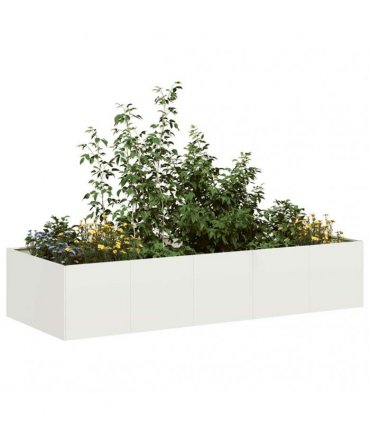 vidaXL Planter White 200x80x40 cm Steel — Size: 200 x 80 x 40 cm