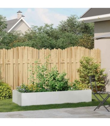 vidaXL Planter White 200x80x40 cm Steel — Size: 200 x 80 x 40 cm
