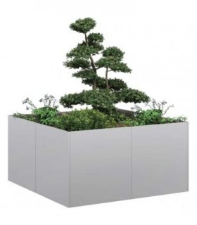 vidaXL Planter 80x80x40 cm Galvanised Steel — Size: 80 x 80 x 40 cm