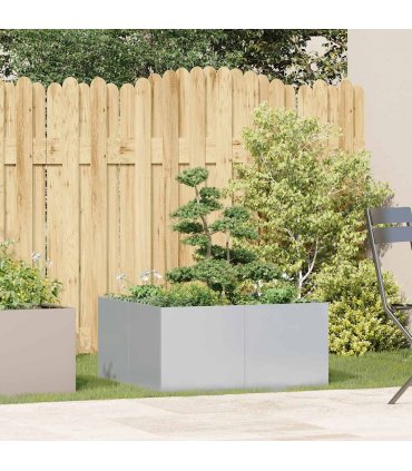 vidaXL Planter 80x80x40 cm Galvanised Steel — Size: 80 x 80 x 40 cm