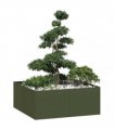 vidaXL Planter Olive Green 100x100x40 cm Steel — Size: 100 x 100 x 40 cm