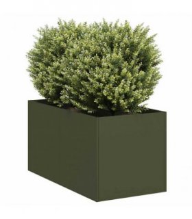 vidaXL Planter Olive Green 40x80x40 cm Cold-rolled Steel — Size: 40 x 80 x 40 cm