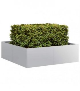vidaXL Planter 100x100x30 cm Galvanised Steel — Size: 100 x 100 x 30 cm
