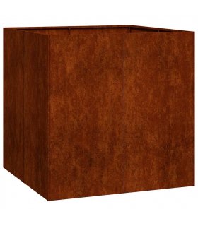 vidaXL Planter Rusty 80x80x80 cm Weathering Steel — Size: 80 x 80 x 80 cm