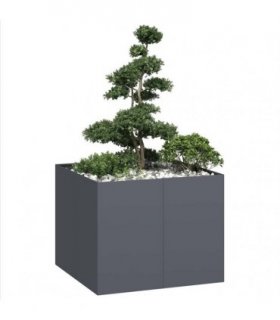 vidaXL Planter Anthracite 100x100x80 cm Steel — Size: 100 x 100 x 80 cm