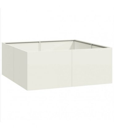 vidaXL Planter White 100x100x40 cm Steel — Size: 100 x 100 x 40 cm