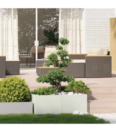 vidaXL Planter White 100x100x40 cm Steel — Size: 100 x 100 x 40 cm
