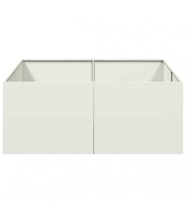 vidaXL Planter White 100x100x40 cm Steel — Size: 100 x 100 x 40 cm