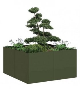vidaXL Planter Olive Green 80x80x40 cm Cold-rolled Steel — Size: 80 x 80 x 40 cm