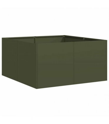 vidaXL Planter Olive Green 80x80x40 cm Cold-rolled Steel — Size: 80 x 80 x 40 cm