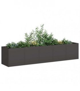 vidaXL Planter Black 200x40x40 cm Cold-rolled Steel — Size: 200 x 40 x 40 cm