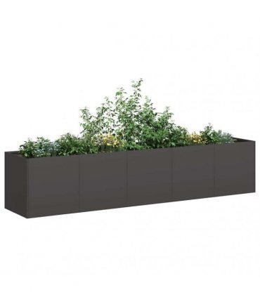 vidaXL Planter Black 200x40x40 cm Cold-rolled Steel — Size: 200 x 40 x 40 cm