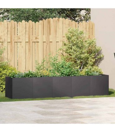 vidaXL Planter Black 200x40x40 cm Cold-rolled Steel — Size: 200 x 40 x 40 cm