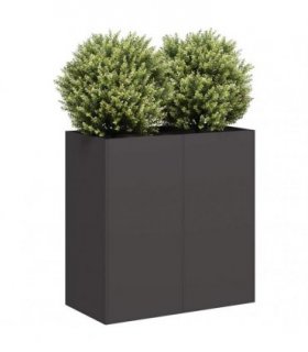 vidaXL Planter Black 80x40x80 cm Cold-rolled Steel — Size: 80 x 40 x 80 cm