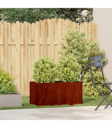 vidaXL Planter Rusty 80x40x40 cm Weathering Steel — Size: 80 x 40 x 40 cm