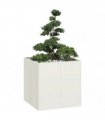 vidaXL Planter White 80x80x80 cm Steel — Size: 80 x 80 x 80 cm