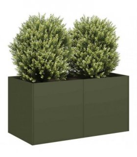 vidaXL Planter Olive Green 80x40x40 cm Cold-rolled Steel — Size: 80 x 40 x 40 cm